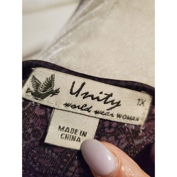 Unity Stretchy Velvet Crochet Bib‎ Top Size 1X - Picture 7 of 9